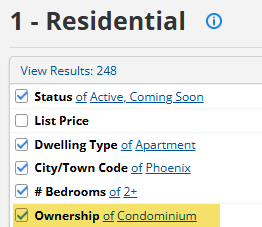 Flexmls Search ownership type