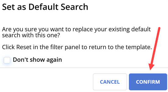 Set as Default Search confirmation screenshot